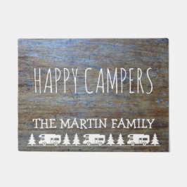Rustic Wood RV Camping | Happy Campers Custom Name Deurmat