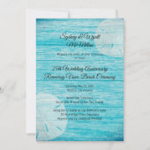 Rustic Wood Sand Dollars Vow Renewal Ceremony Kaart (Voorkant)