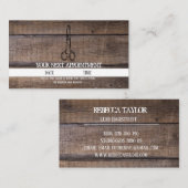 Rustic Wood Scissor Hair Salon Appointment Card Visitekaartje (Voorkant / Achterkant)