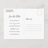 Rustic Wood Script Photo Weddenschap Save the Date Briefkaart (Achterkant)