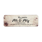 Rustic Wood Script The Future Mr en Mrs. Etiket (Voorkant)