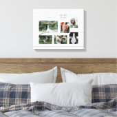 Rustic Wood Script Weddenschap Collage 6 Foto's Canvas Afdruk (Insitu (Slaapkamer))