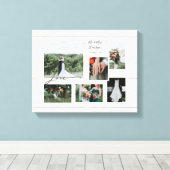Rustic Wood Script Weddenschap Collage 6 Foto's Canvas Afdruk (Insitu (Houten vloer))