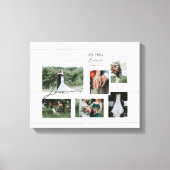 Rustic Wood Script Weddenschap Collage 6 Foto's Canvas Afdruk (Voorkant)