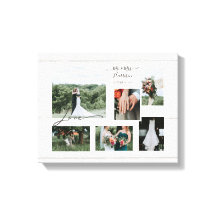 Rustic Wood Script Weddenschap Collage 6 Foto's