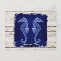 Rustic Wood  Seahorse bruiloft Dank u