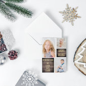 Rustic Wood Season's Greetings Kerstmis Folie Feestdagenkaart