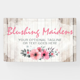 Rustic Wood Shabby Chic Pink Roses Anemone Floral Spandoek