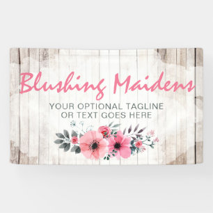 Rustic Wood Shabby Chic Pink Roses Anemone Floral Spandoek