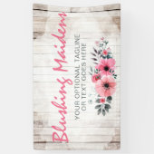 Rustic Wood Shabby Chic Pink Roses Anemone Floral Spandoek (Verticaal)