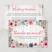 Rustic Wood Shabby Chic Rozen Anemone Hartelijk da Bedankkaart (Voorkant / Achterkant)