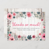 Rustic Wood Shabby Chic Rozen Anemone Hartelijk da Briefkaart (Voorkant / Achterkant)