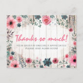 Rustic Wood Shabby Chic Rozen Anemone Hartelijk da Briefkaart (Voorkant)