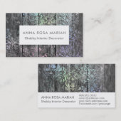 *~* Rustic Wood Shabby Floral  Visitekaartje (Voorkant / Achterkant)