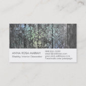 *~* Rustic Wood Shabby Floral  Visitekaartje (Achterkant)