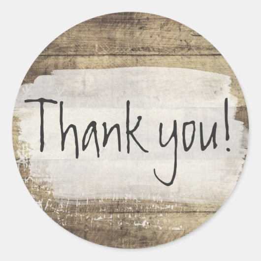 Rustic Wood Shabby Grunge  Boards Hartelijk dank Ronde Sticker (Voorkant)