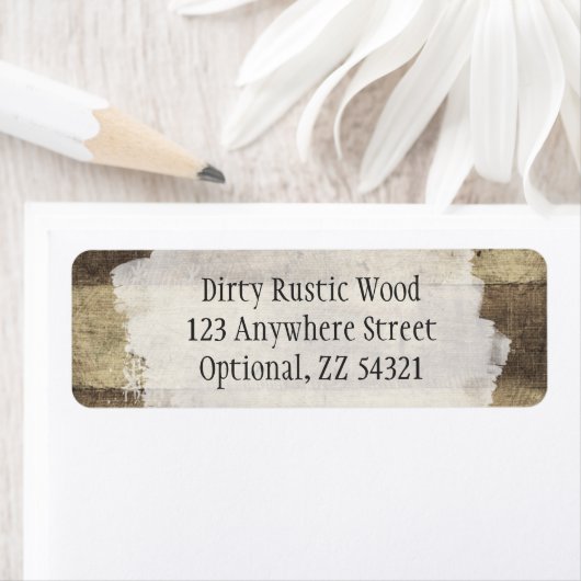 Rustic Wood Shabby Grunge  gekleurde planken Etiket (Insitu)