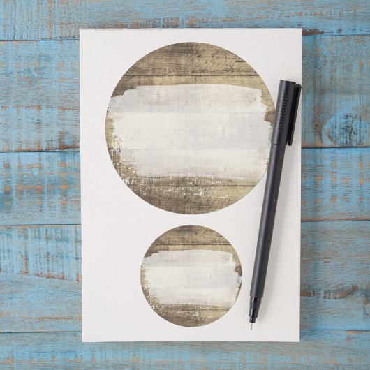 Rustic Wood Shabby Grunge  gekleurde planken Ronde Sticker