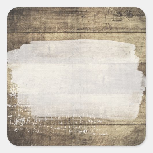 Rustic Wood Shabby Grunge  gekleurde planken Vierkante Sticker (Voorkant)