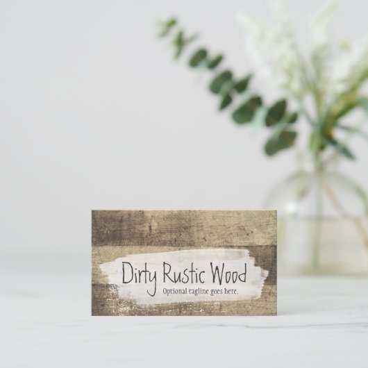 Rustic Wood Shabby Grunge  gekleurde planken Visitekaartje (Staand voorkant)