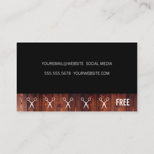 Rustic Wood Shear Logo (Loyaliteit) Klantenkaartje (Achterkant)