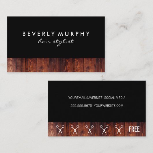 Rustic Wood Shear Logo (Loyaliteit) Klantenkaartje (Voorkant / Achterkant)