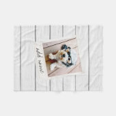 Rustic Wood Shiplap  Square Photo Lijst Fleece Deken (Voorkant (Horizontaal))