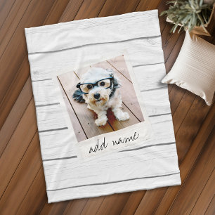 Rustic Wood Shiplap  Square Photo Lijst Fleece Deken