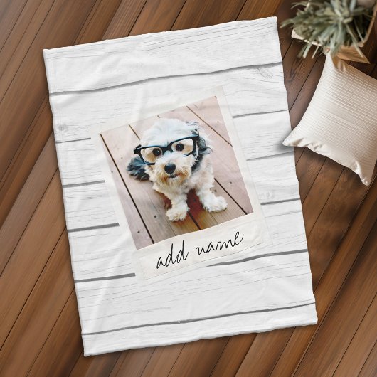 Rustic Wood Shiplap  Square Photo Lijst Fleece Deken
