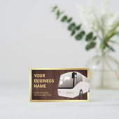 Rustic Wood Sightseeing Tour Bus Reisagent Visitekaartje (Staand voorkant)