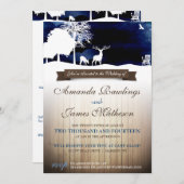 Rustic Wood & Silhouettes Campground Wedding Invit Kaart (Voorkant / Achterkant)
