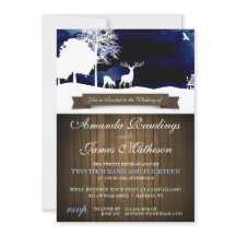 Rustic Wood & Silhouettes Campground Wedding Invit