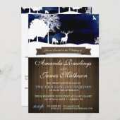 Rustic Wood & Silhouettes Campground Wedding Invit Kaart (Voorkant / Achterkant)