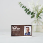 Rustic Wood Silver Foil Real Estate Realtor Foto Visitekaartje (Staand voorkant)