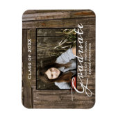 Rustic Wood Sjabloon High School Afstuderen Magnet Magneet (Verticaal)