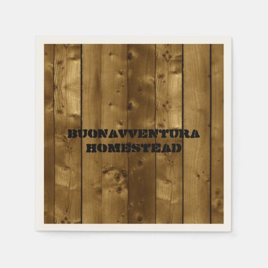 Rustic Wood Slats naam Servetten (Voorkant)