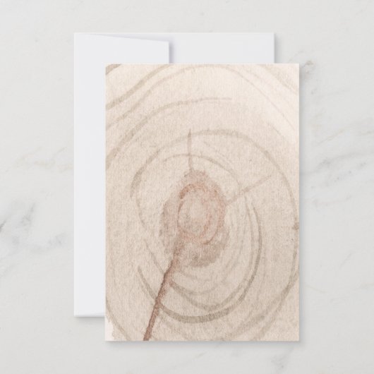 Rustic Wood Slice Baby shower Invitation Kaart (Achterkant)