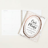 Rustic Wood Slice Copper Folie herfst bruiloft Planner (Display)