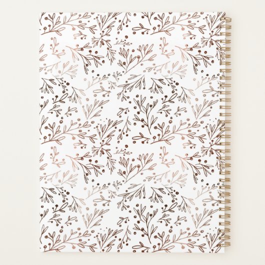 Rustic Wood Slice Copper Folie herfst bruiloft Planner (Achterkant)