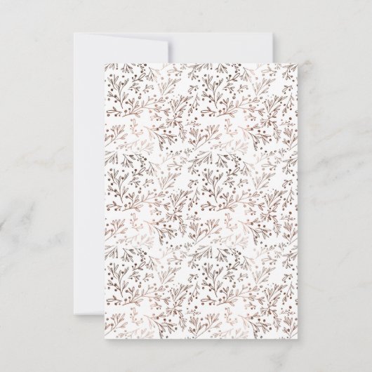 Rustic Wood Slice Copper Folie Wedding Reception Kaart (Achterkant)