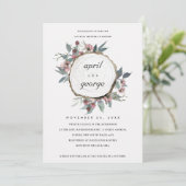 RUSTIC WOOD SLICE FLORAL COUPLES SHOWER INVITE BEDANKKAART (Staand voorkant)