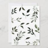 Rustic Wood Slice Greenery Baby shower Uitnodiging (Achterkant)