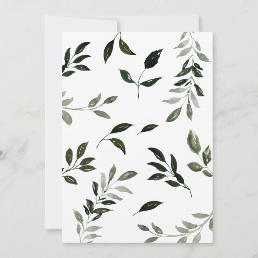 Rustic Wood Slice Greenery Baby shower Uitnodiging (Achterkant)