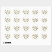 Rustic Wood Slice Heart Classic Round Sticker (Vel)