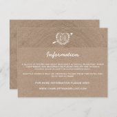 Rustic Wood Slice | Informatiekaart Informatiekaartje (Voorkant / Achterkant)