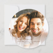 Rustic Wood Slice Photo Wedding Save the Date Card Kaart (Achterkant)