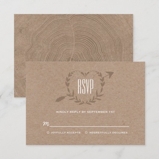 Rustic Wood Slice | RSVP (Voorkant / Achterkant)