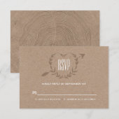 Rustic Wood Slice | RSVP Kaartje (Voorkant / Achterkant)