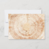 Rustic Wood Slice Tree Ring Wedding reserved seats RSVP Kaartje (Achterkant)