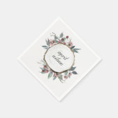 RUSTIC WOOD SLICE WILD FLORAL EUCALYPTUS PINKEN SERVET (Hoek)